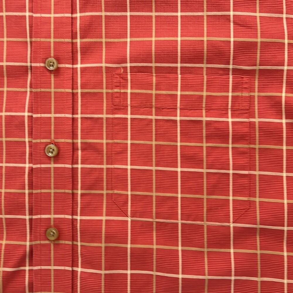 Scott Barber Mens Plaid Long Sleeve Orange Cotton Casual Button Down Shirt L - Picture 5 of 11